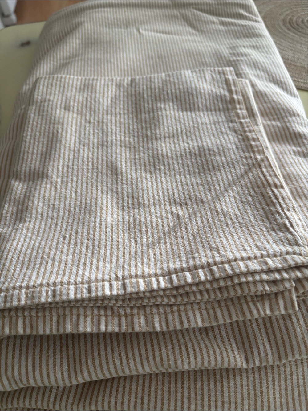 IKEA Beige (yellow) and White Striped Duvet Cover